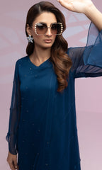 Shamooz Stitched 3 Piece Formals Suits-Cobalt SEM-0643