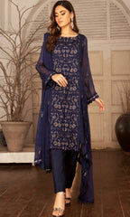 Shamooz Stitched 3 Piece Formals Suits-Azure SEM-0631