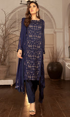 Shamooz Stitched 3 Piece Formals Suits-Azure SEM-0631