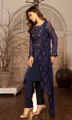 Shamooz Stitched 3 Piece Formals Suits-Azure SEM-0631