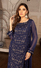 Shamooz Stitched 3 Piece Formals Suits-Azure SEM-0631