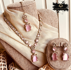 Made For Her-Elara Crystal Necklace Set - RJK1045