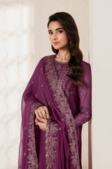 Bayaan By Zarif Unstitched 3 Piece Luxury Chiffon Edit Suit-08-Swabi