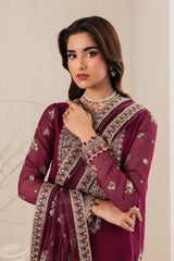 Bayaan By Zarif Unstitched 3 Piece Luxury Chiffon Edit Suit-04-Nidah