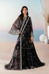 Roselle By Zarif Unstitched 3 Piece Printed & Emb Formals Suit-VELOURA