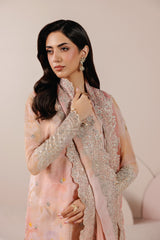 Roselle By Zarif Unstitched 3 Piece Printed & Emb Formals Suit-FLORE