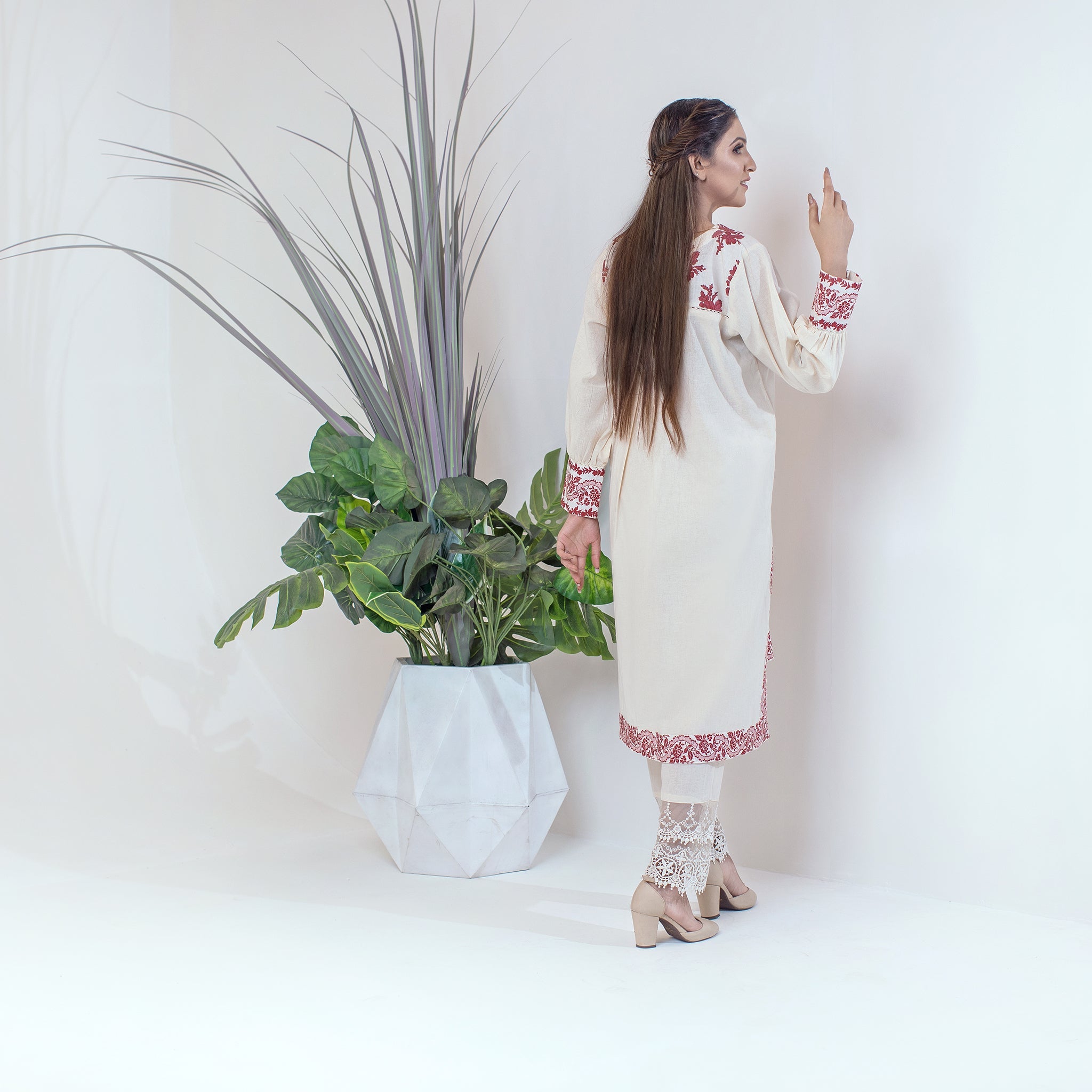 Urban Cut 1 Piece Cotton Embroidered Co- Ord Set