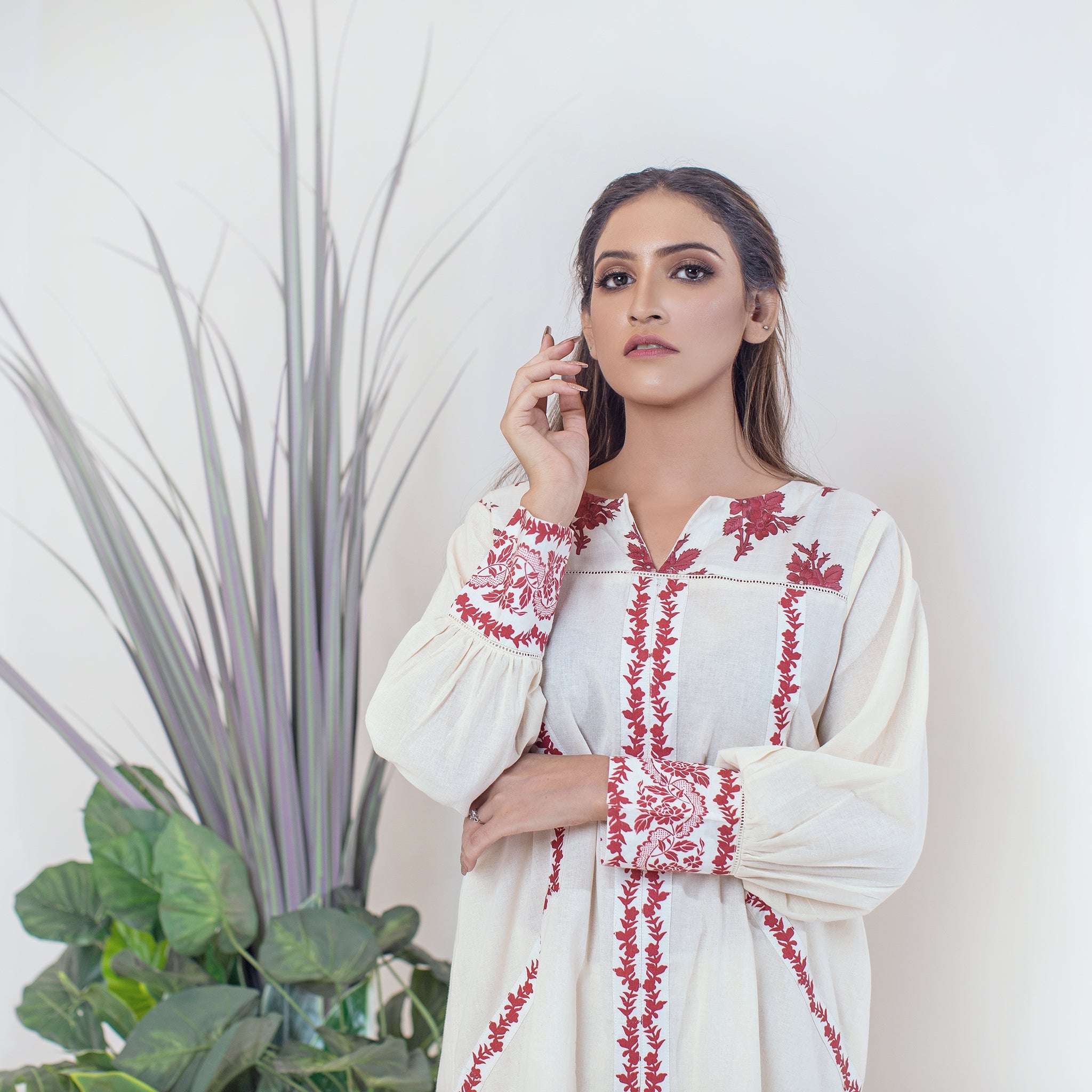 Urban Cut 1 Piece Cotton Embroidered Co- Ord Set