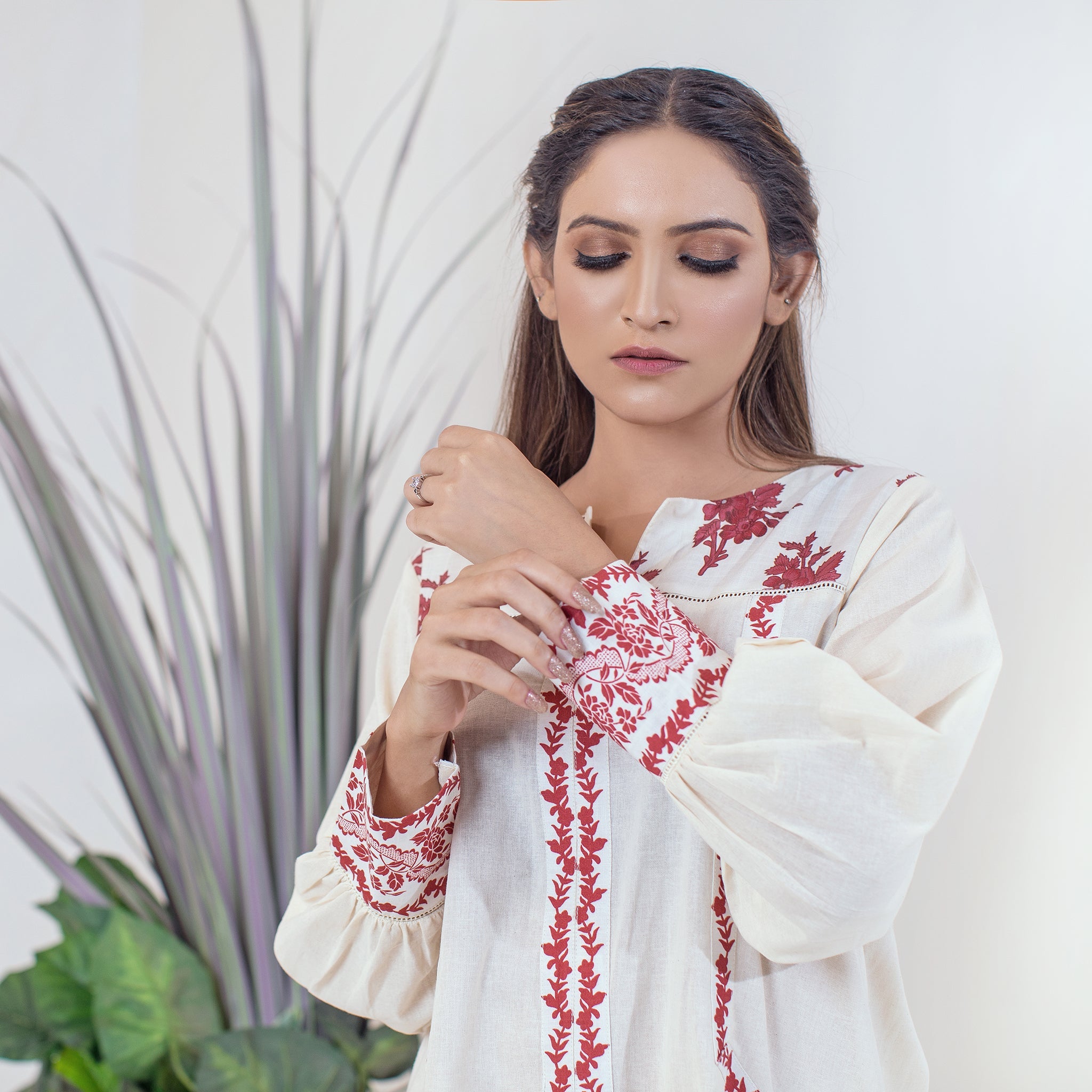 Urban Cut 1 Piece Cotton Embroidered Co- Ord Set