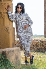 Urban Cut Co-Ord Set  ( Two Piece)- COTTON