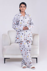 Urban Cut 2 Piece PJ Suit- Cotton Glow in Dark ( Shirt + Trouser)