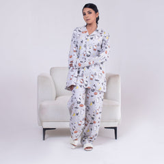 Urban Cut 2 Piece PJ Suit- Cotton Glow in Dark ( Shirt + Trouser)