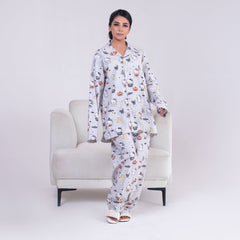 Urban Cut 2 Piece PJ Suit- Cotton Glow in Dark ( Shirt + Trouser)