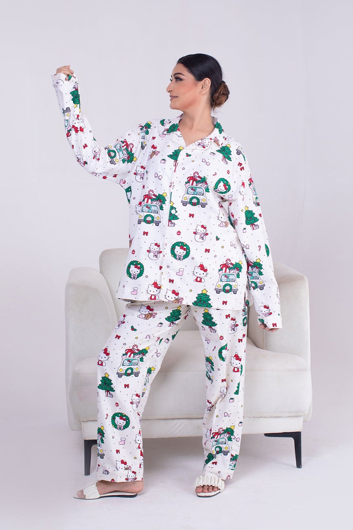 Urban Cut 2 Piece PJ Suit- Cotton Comfy Flannel ( Shirt + Trouser)