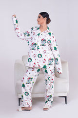 Urban Cut 2 Piece PJ Suit- Cotton Comfy Flannel ( Shirt + Trouser)