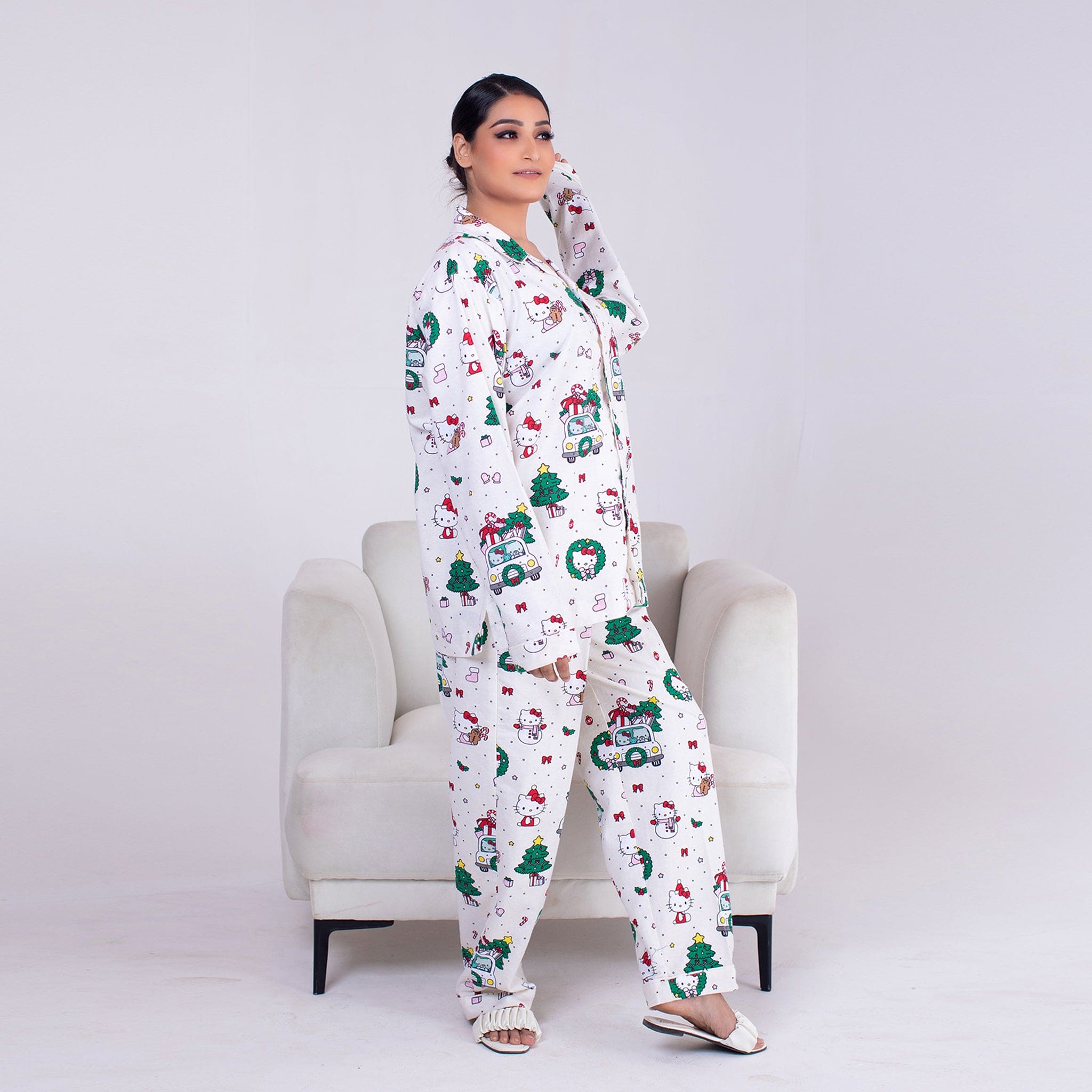 Urban Cut 2 Piece PJ Suit- Cotton Comfy Flannel ( Shirt + Trouser)