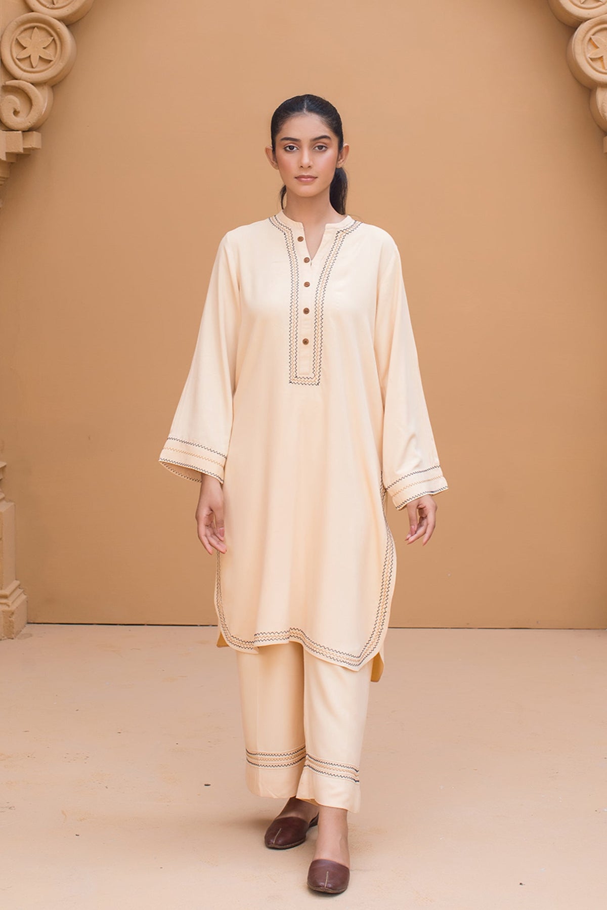 Urban Cut 2 Piece Cotton Embroidered Co- Ord Set