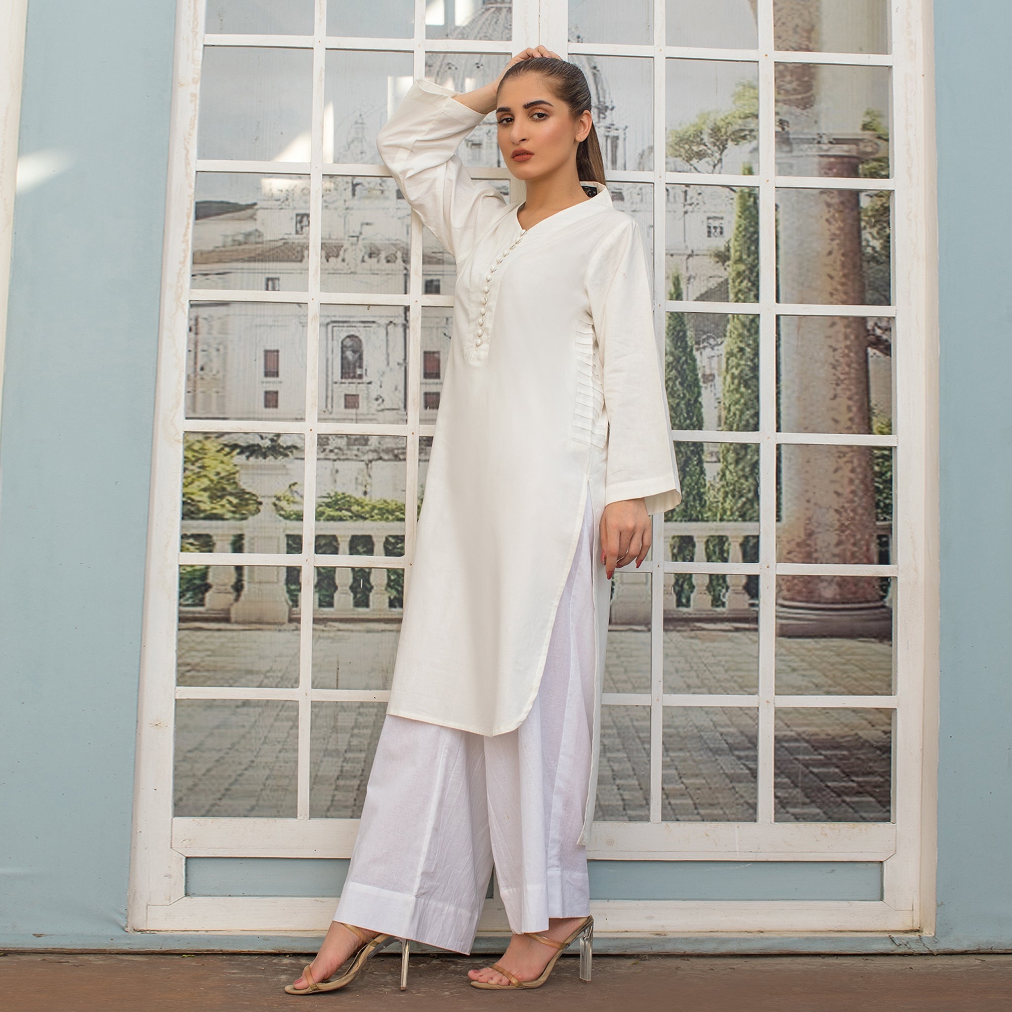 Urban Cut 1 Piece Cotton Embellished long Kurta