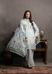 Abeera Exclusive Stitched 3 Piece Festive Premium Lawn Suit-Celeste
