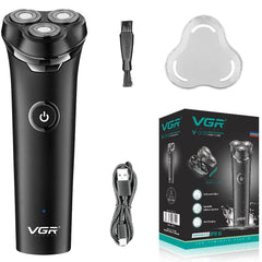 VGR-V-319 Premium Cordless Rechargeable IPX6 Fully Waterproof 3 Head Electric Shaver Wet & Dry Rotary Shavers for Men