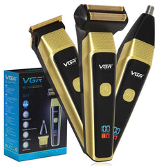 VGR-VL-366 Limited Edition Professional 3-in-1 Grooming Kit for Men  90-Minute Runtime with Powerful 600mAh Lithium Battery, Versatile All-in-One Trimmer