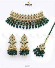 Brides Whisper Pearl Bridal Set Green - Zeesy Jewellery