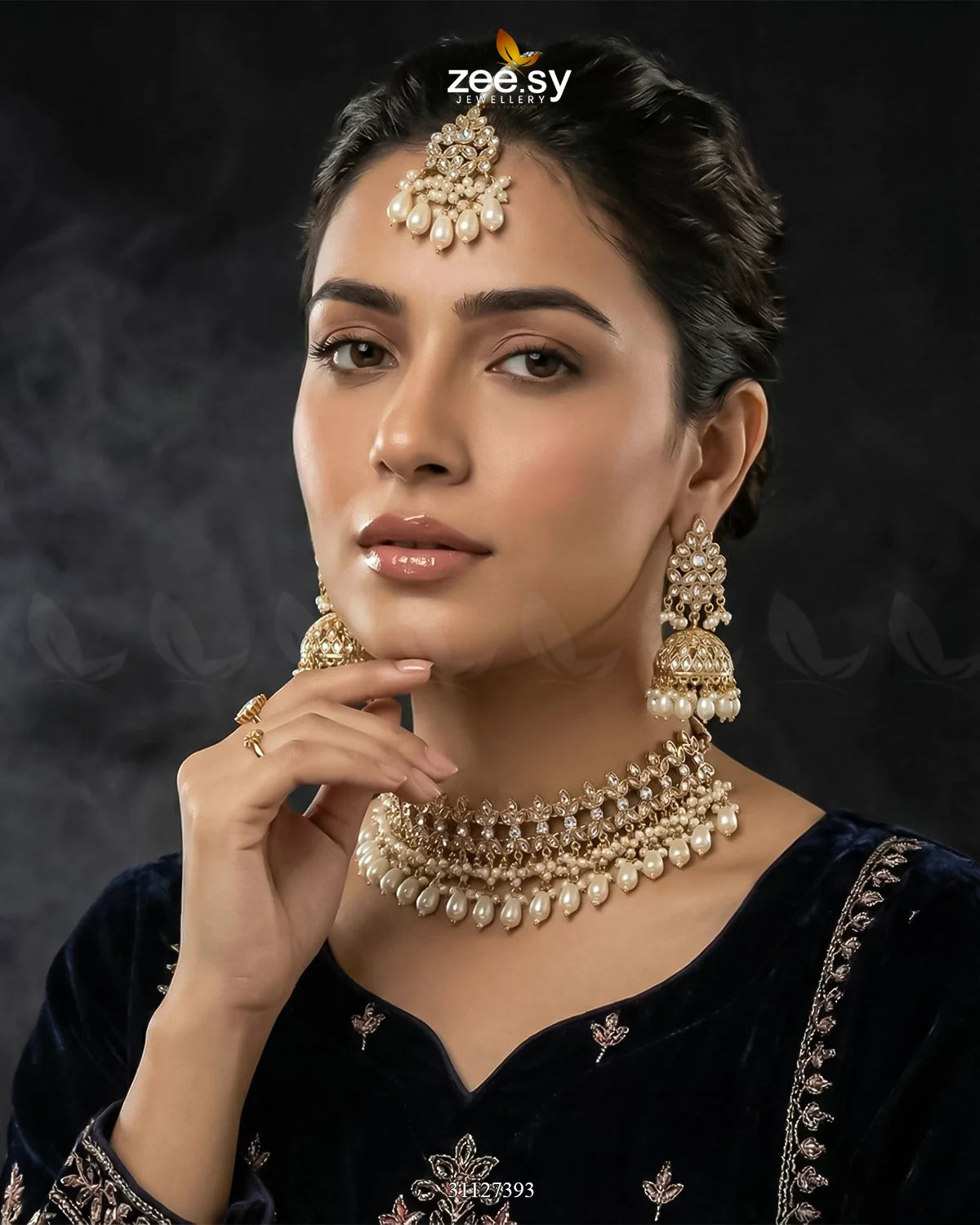 Brides Whisper Pearl Bridal Set White - Zeesy Jewellery