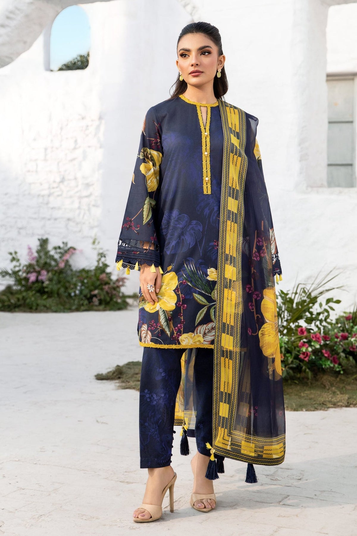 M.Basics By Maria B Unstitched 3 Piece Lawn Vol-01 Collection-10-B