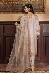 Festive Edit By Sahar Unstitched 3 Piece Chikankari Lawn Collection-10-Bronzed Beige