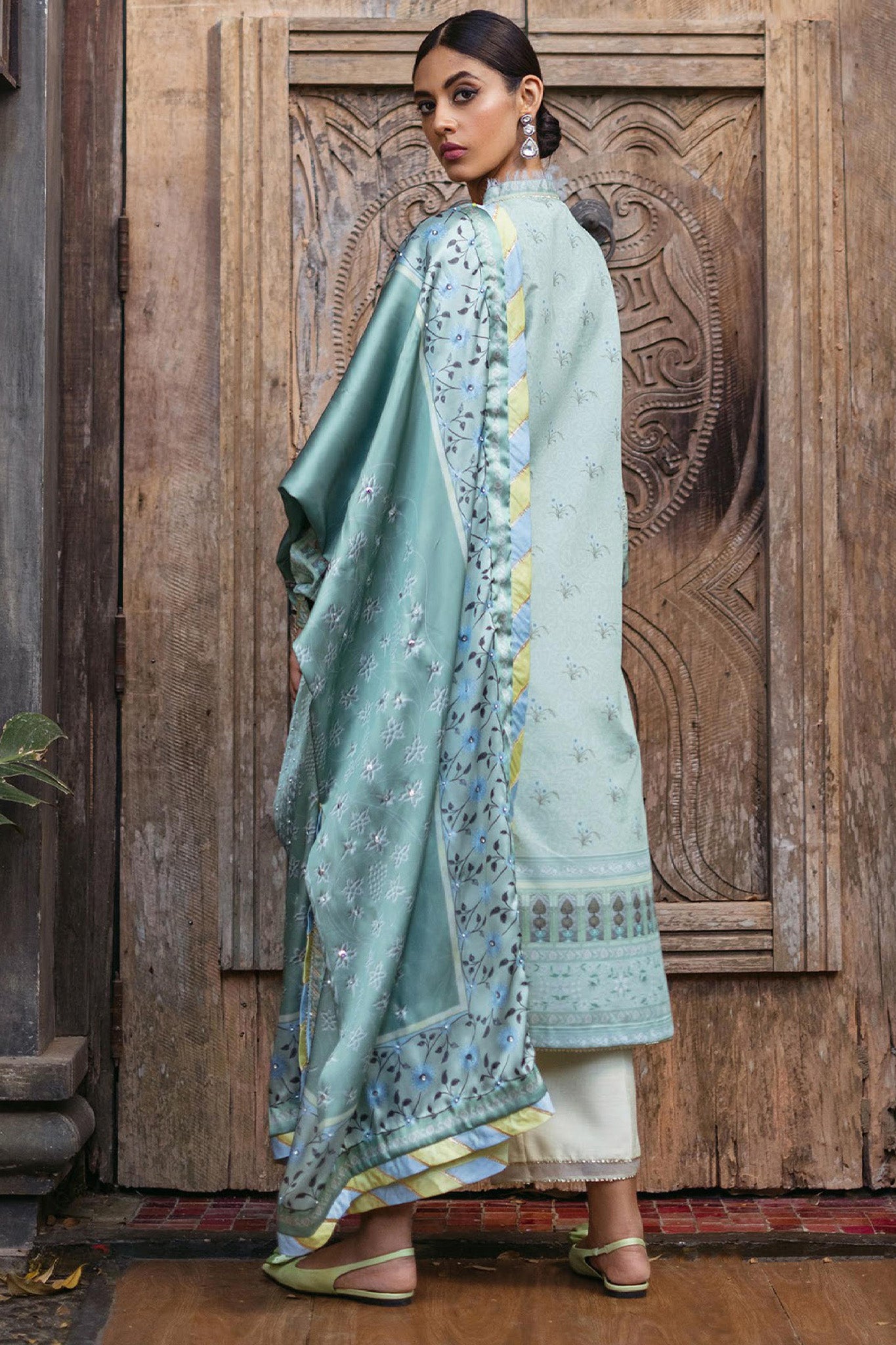 Nirvana By Mushq Unstitched 3 Piece Silk Edit Collection'2024-10-Cerulean