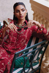 Wes By Farah Talib Aziz Unstitched 3 Piece Luxury Summer Collection-10-Rosemary Red