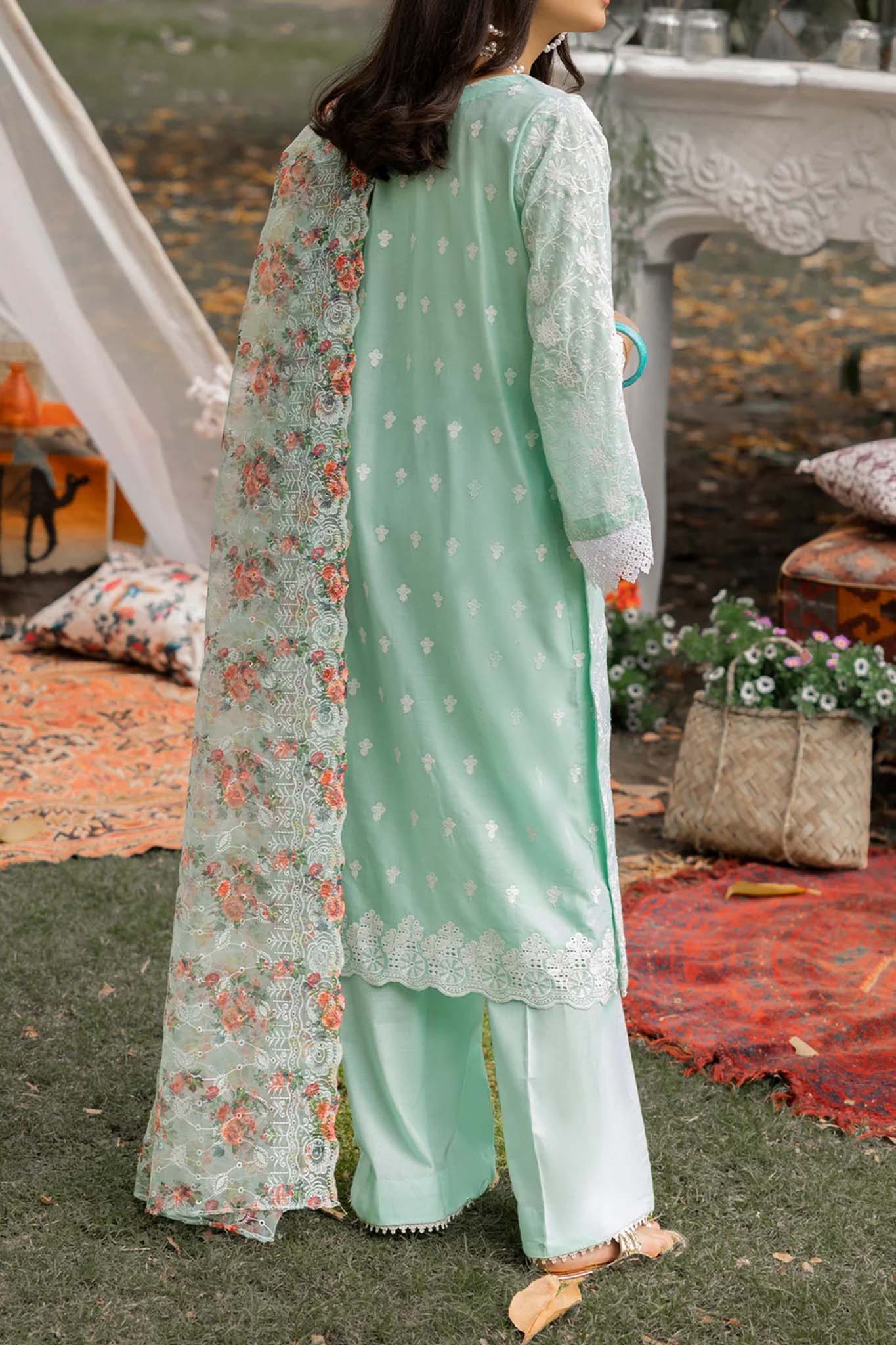 Adan's Libas Unstitched 3 Piece Chikankari Lawn Ch-02 Collection'2023-C-01