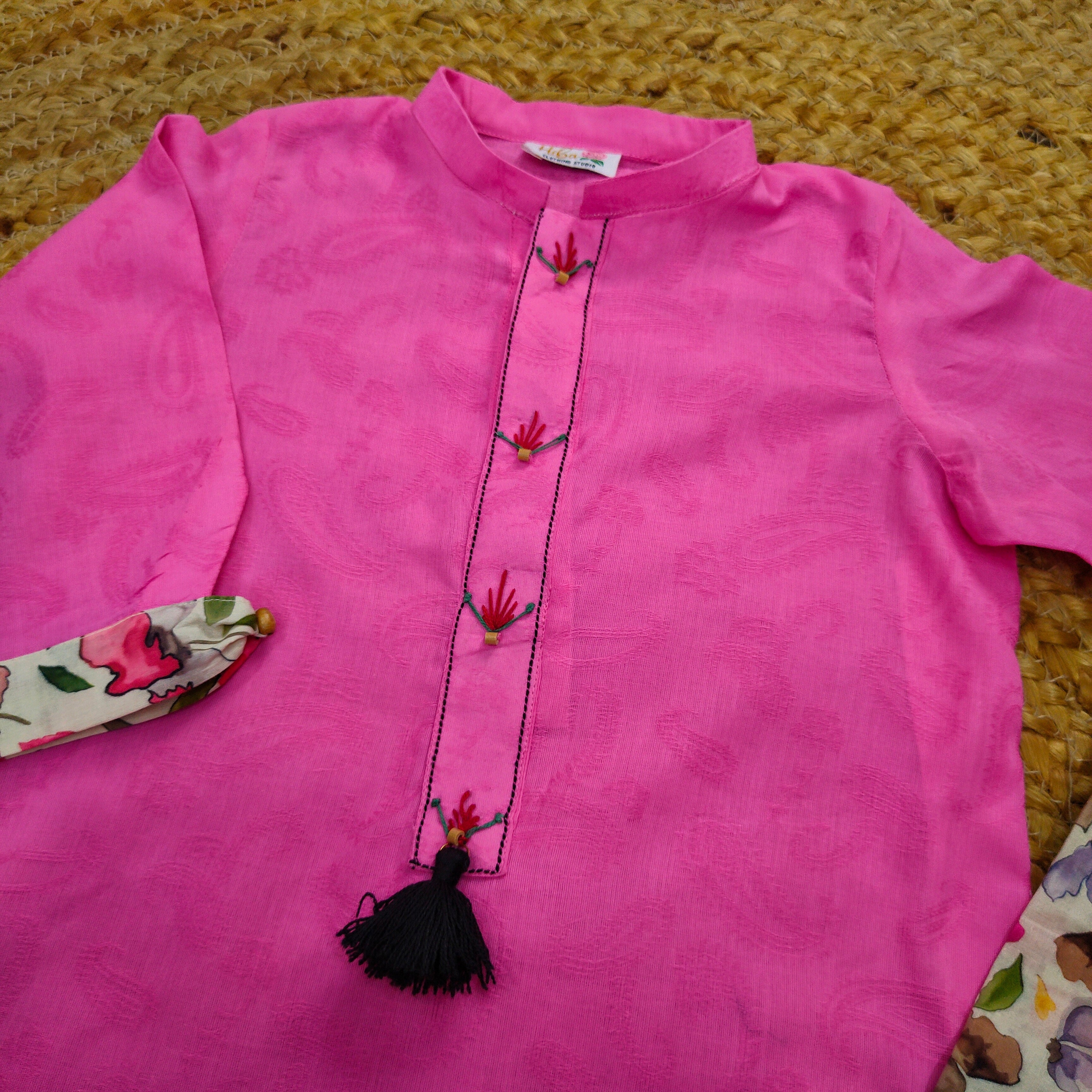 Hiba Fashion Fuchsia Pink 2 pcs Lawn suit (FSB-002)