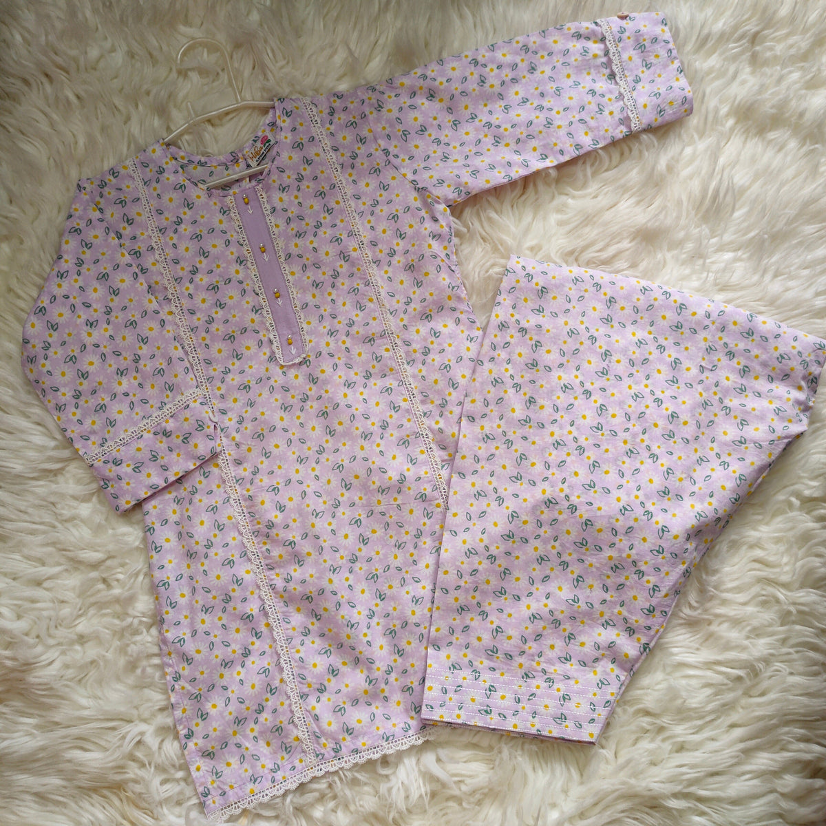 Hiba Fashion Lilac 2 pcs Lawn suit (FSB-006)