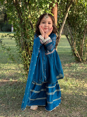 Gulzar By Modest Stitched 3 Piece Formals Suit-9245-Blue