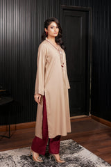 Solids By G Basics Gulmina Stitched 2 Piece Premium Linen Suit-Creamy Luxe (2PC)