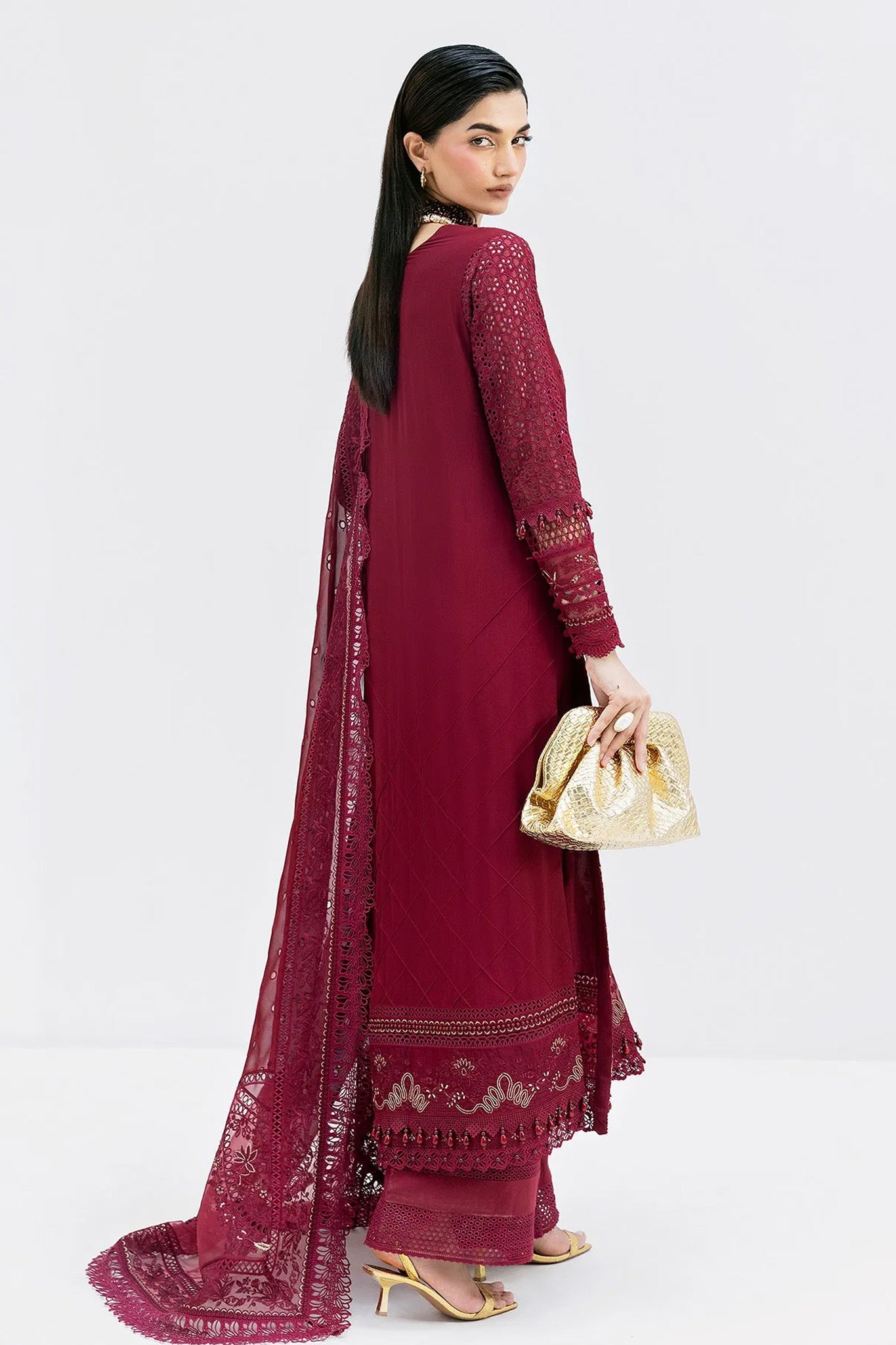 Luxe By Imrozia Serene Unstitched 3 Piece Luxury Formals Collection'2025-S-1089-Scarlet