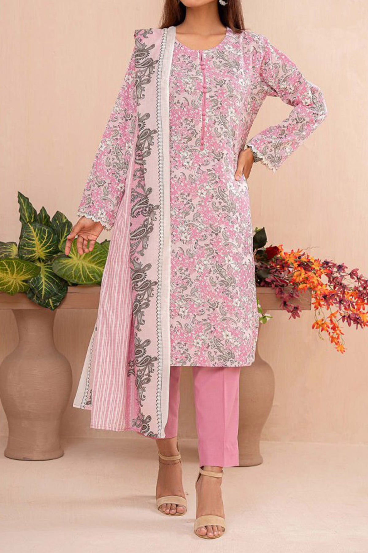 Amna Khadija Unstitched 3 Piece Wrinkle Free Prints Vol-17 Collection'2024-1093-C