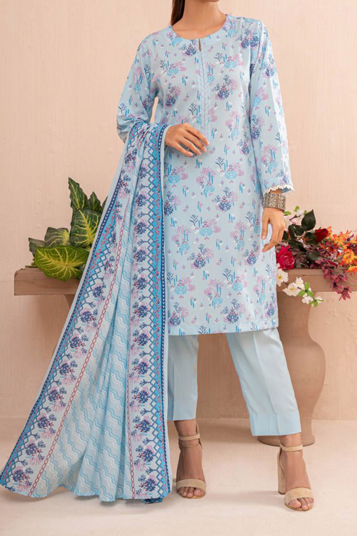 Amna Khadija Unstitched 3 Piece Wrinkle Free Prints Vol-17 Collection'2024-1095-B