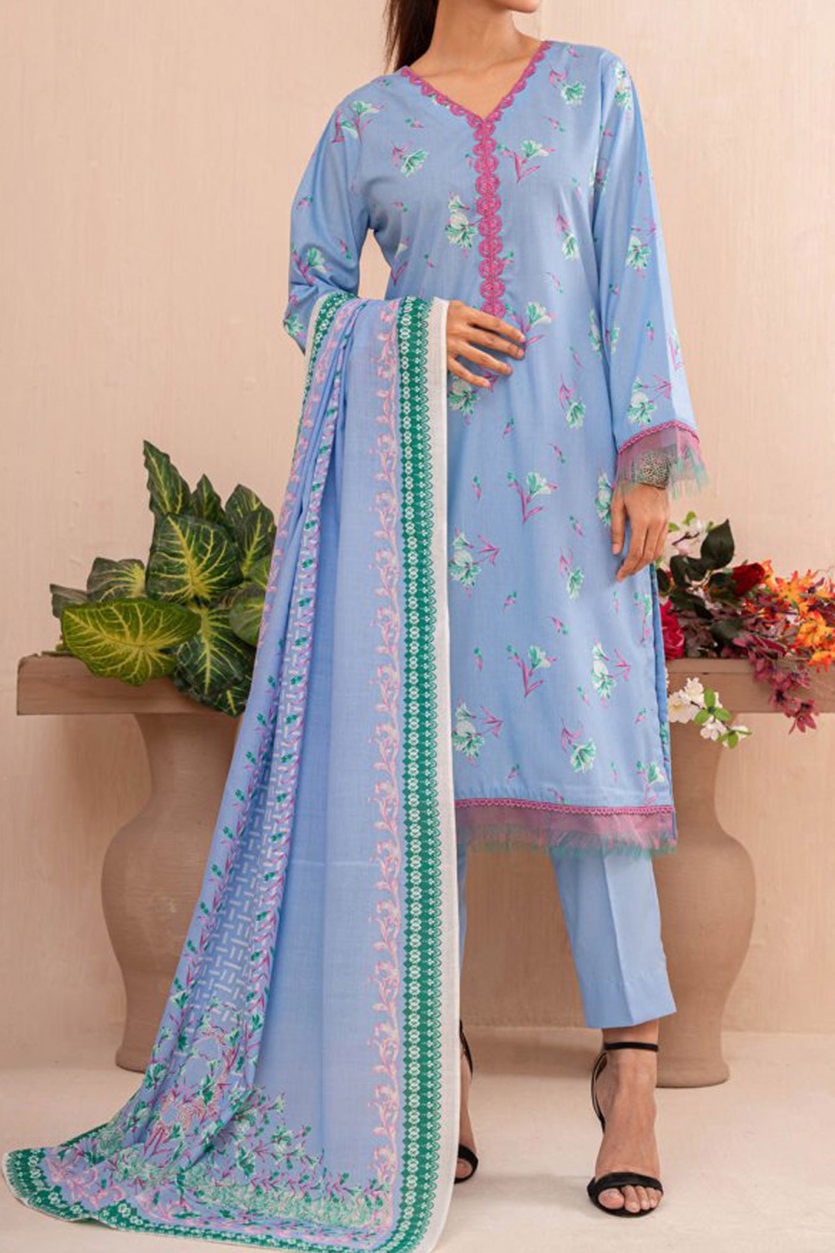 Amna Khadija Unstitched 3 Piece Wrinkle Free Prints Vol-17 Collection'2024-1097-D