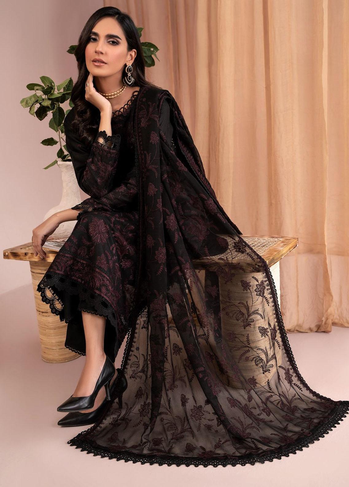 Zarif Unstitcehd 3 Piece Embroidered Eid Lawn Collection'2023-ZEL-10-Dawn Aura