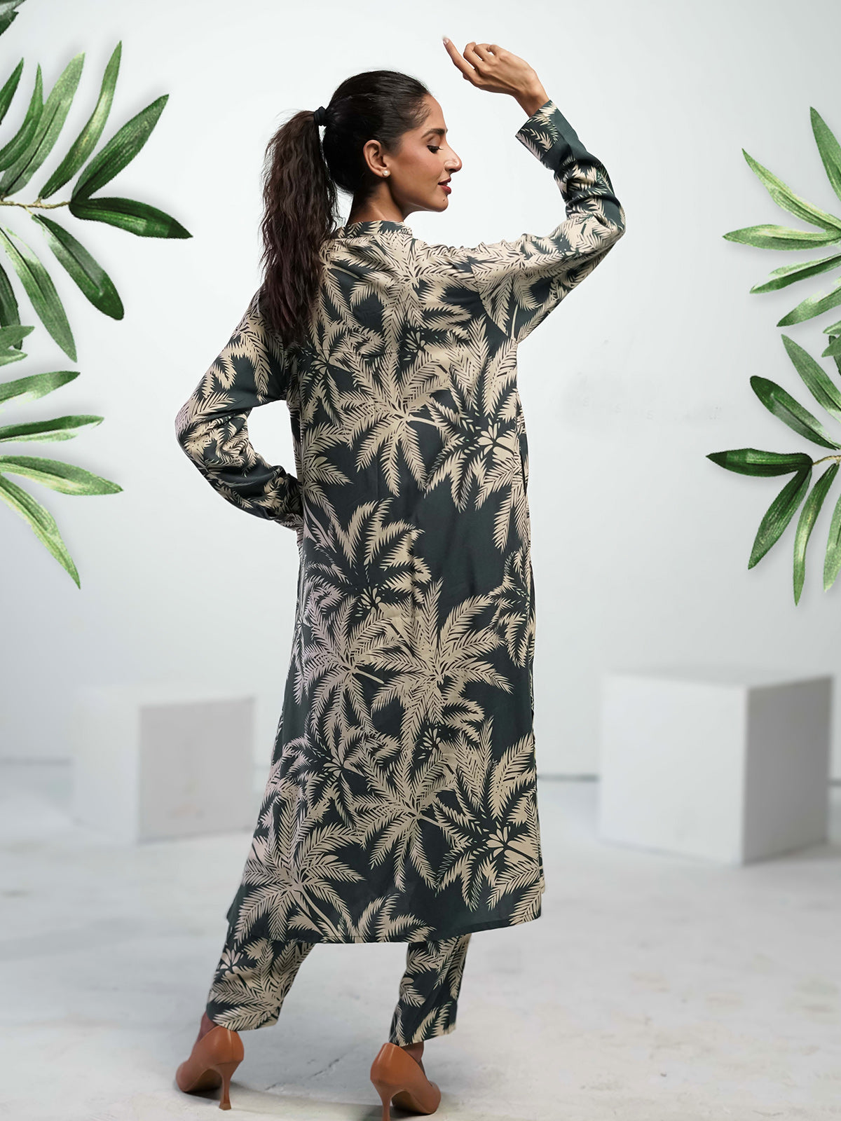 Ahlam 2pc Stitched-Forest Co-ord set Collection'2024