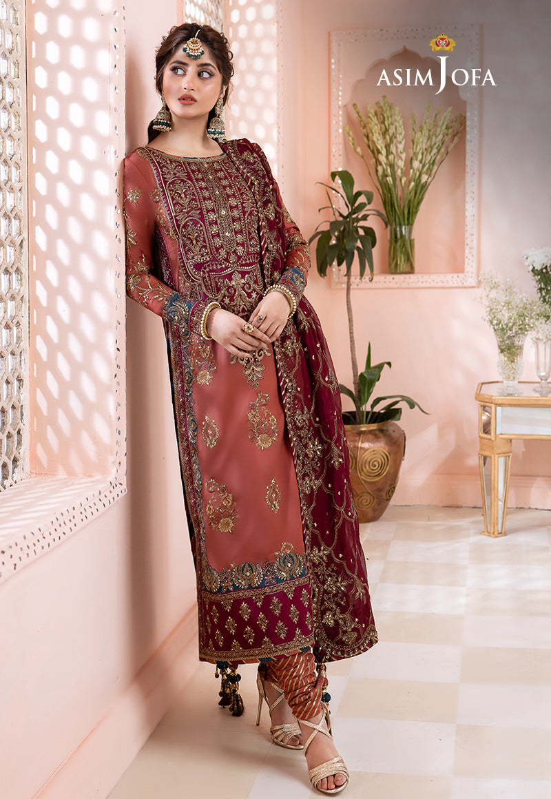 Asim Jofa Chandni '23 Ajcc-01 Designers Stitched Embroidered Raw Silk 3 Pcs
