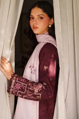 Meline By Farasha Unstitched 3 Piece Premium Viscose Collection'2025-10-Mauve Cream