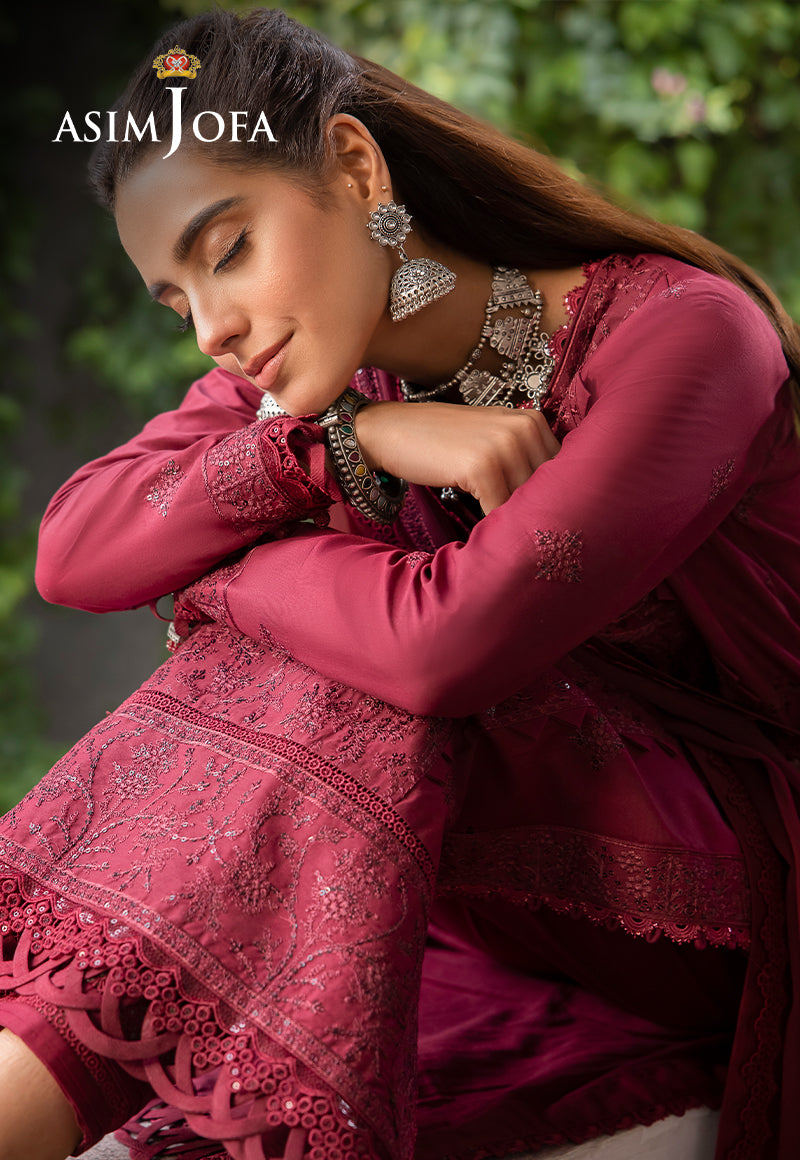 Asim Jofa Shadow Work '23 Ajsw-02 Embroidered Poly Viscose 3 Pcs