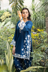 Panache Apparel-Stitched Summer Suit-Blue Petal