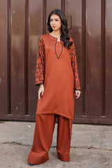 Earthen Tones By G Basics Gulmina Stitched 2 Piece Winter Suit-Rustic (2PC)