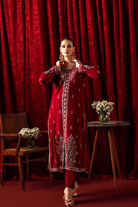 Bagh-E-Makhmal Separates By Zaaviay Stitched Blush Blossom (Two Piece)