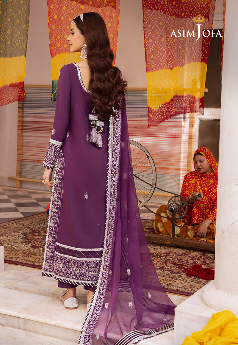 Asim Jofa Abresham '23 Ajab-08 Embroidered Lawn Silk 3 Pcs