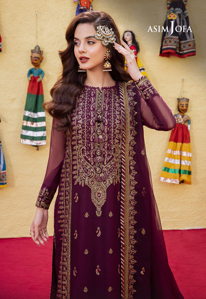 Asim Jofa Abresham '23 Ajab-03 Embroidered Chiffon 3 Pcs